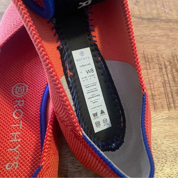 Rothy's RETIRED Persimmon Orange Marine Stripe Flats with Round Toe (Size 8) - Picture 5 of 5